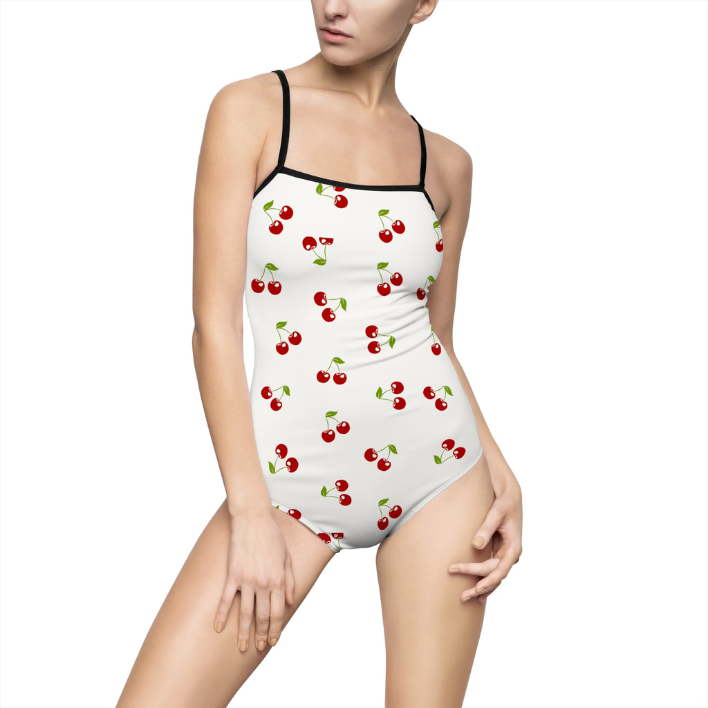 Cherry Print Women's One-Piece Swimsuit